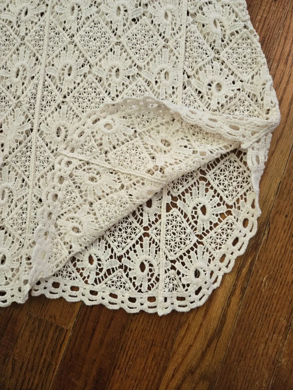 Adiva Crochet Sleeveless Blouse Size XL Cream Festival Boho Feminine Tank Top - Picture 8 of 12
